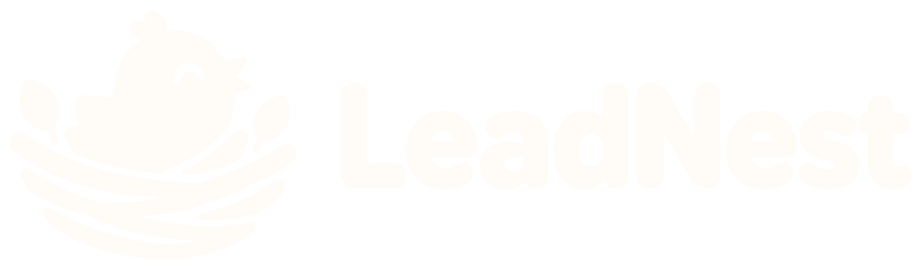LeadNest logo — an orange bird in a nest